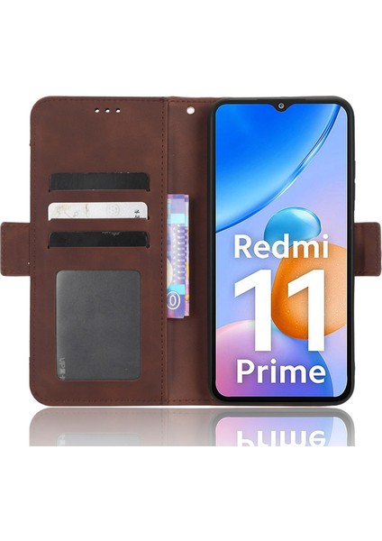 Xiaomi Redmi Için 11 Prime 4g Çoklu Kart Yuvaları Pu Deri Deri Çift Manyetik Toka Telefon Kapak Stand Standı Cüzdan Korsa (Yurt Dışından) fırsatları