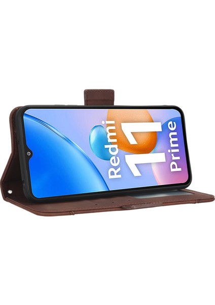 Xiaomi Redmi Için 11 Prime 4g Çoklu Kart Yuvaları Pu Deri Deri Çift Manyetik Toka Telefon Kapak Stand Standı Cüzdan Korsa (Yurt Dışından) indirimleri