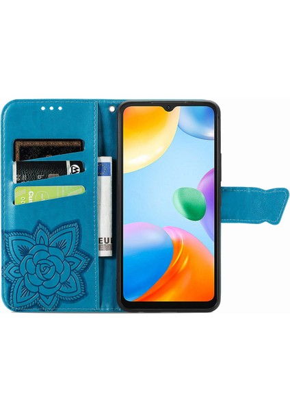 Kelebek Xiaomi Redmi 10C Için Baskılı Telefon Kapağı, Pu Deri Kılıf Stand Cüzdan Iç Tpu Kabuğu (Yurt Dışından) modelleri
