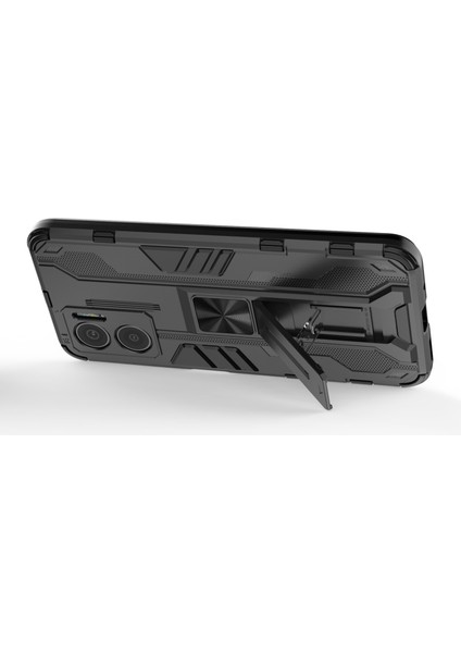 Xiaomi Için Redmi Note 11E 5g/redmi 10 5g/10 Prime+ 5g Telefon Kılıfı Kickstand Hard Pc Yumuşak Tpu Şok Emilim Kapak Black (Yurt Dışından)