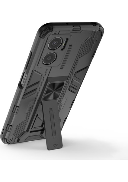Xiaomi Için Redmi Note 11E 5g/redmi 10 5g/10 Prime+ 5g Telefon Kılıfı Kickstand Hard Pc Yumuşak Tpu Şok Emilim Kapak Black (Yurt Dışından)