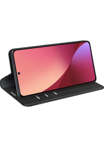 Xiaomi Için 12 Lite Cilt Dokunuş Hissi Folio Flip Pu Deri+Tpu Çift Katman Koruma Telefon Kılıfı Standı Cüzdan Stili Kabuk-Siyah (Yurt Dışından) fırsatları