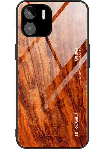 Xiaomi Redmi A1 4g/a2 4g Ahşap Desen Çizgiye Dönüş Anti Anti Anti Anti Anti Cam+Tpu Hibrit Vaka-Por (Yurt Dışından)