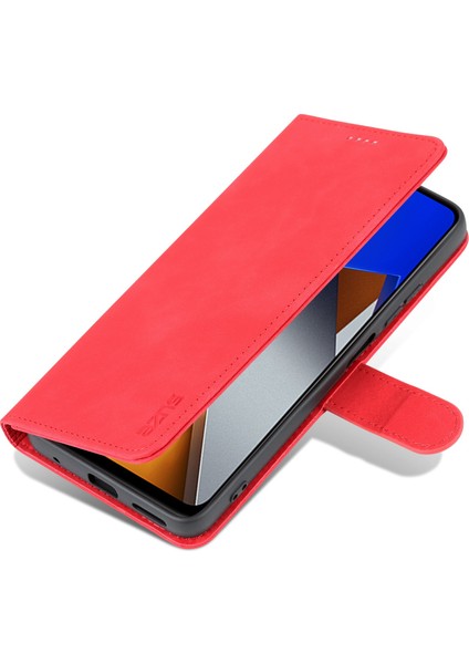 Xiaomi Için Poco M4 Pro 4g Pu Deri Cüzdan Kılıfı Ayarlanabilir Stand Manyetik Toka Telefon Kapak-Kırmızı (Yurt Dışından) indirimleri