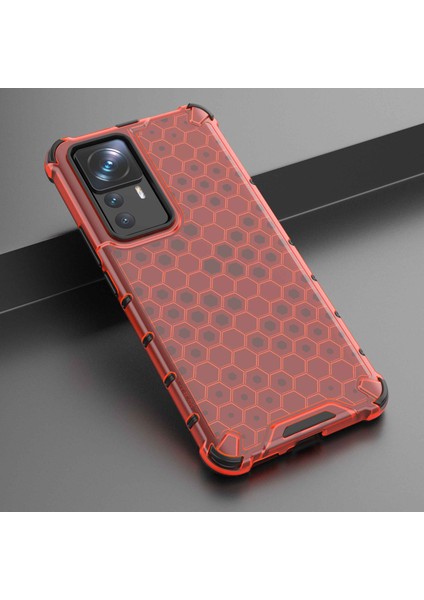 Xiaomi 12T Pro 5g Petek Dokusu Tpu+Pc Telefon Kapağı Şok Geçirmez Koruyucu Kasa-Kırmızı (Yurt Dışından) fırsatları