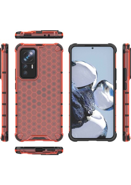 Xiaomi 12T Pro 5g Petek Dokusu Tpu+Pc Telefon Kapağı Şok Geçirmez Koruyucu Kasa-Kırmızı (Yurt Dışından) indirimleri