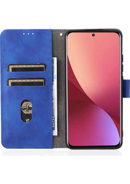 Xiaomi Için 12 Lite Anti-Çizik Pu Deri Cüzdan Telefon Kasası Standı Manyetik Kapanma Cilt Dokunuşu Hissi Şok Geçirmez Flip Kapak-Mavi (Yurt Dışından) fiyatları