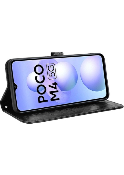 Xiaomi Poco M4 Için 5g Cüzdan Özelliği Pu Deri Flip Kapak Dot Desen Basılı Manyetik Kapatma Stand Şok Geçirmez Tpu Telefon Kılıfı Strap-Black (Yurt Dışından) fırsatları