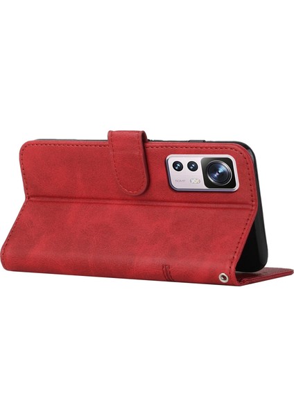 Xiaomi 12T 5g/redmi K50 Ultra 5G/12T Pro 5g Dikiş Pu Deri Flip Kasa Cüzdan Stand Tam Şok Geçirmez Koruyucu Kapak Kayış Kırmızısı (Yurt Dışından) indirimleri