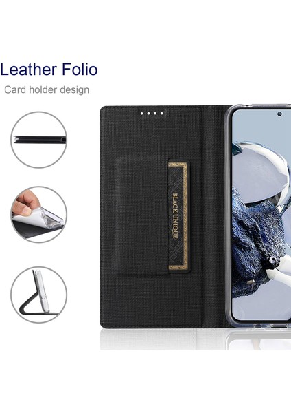 Xiaomi 12T Pro 5g Için Şok Geçirmez Telefon Kapağı, Pu Deri Otomatik Kapanış Manyetik Telefon Kılıf Kart Tutucu Stand-Black (Yurt Dışından) modelleri