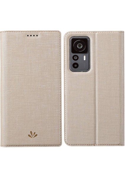 Xiaomi 12T Pro 5g Için Şok Geçirmez Telefon Kapağı, Pu Deri Otomatik Kapanış Manyetik Telefon Kılıf Kart Tutucu Stand-Khaki (Yurt Dışından)