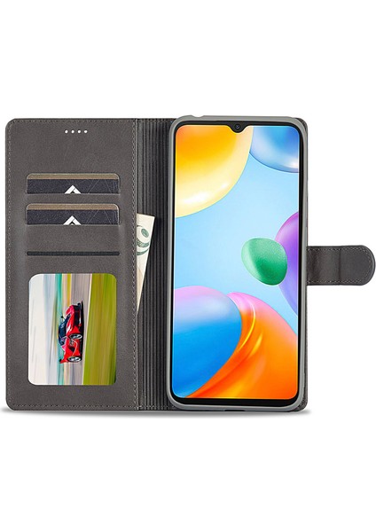 Xiaomi Redmi 10C Koruyucu Kabuk Için, Dokulu Pu Deri Manyetik Toka Cüzdanlı Telefon Kasası Standı-Grey (Yurt Dışından) modelleri