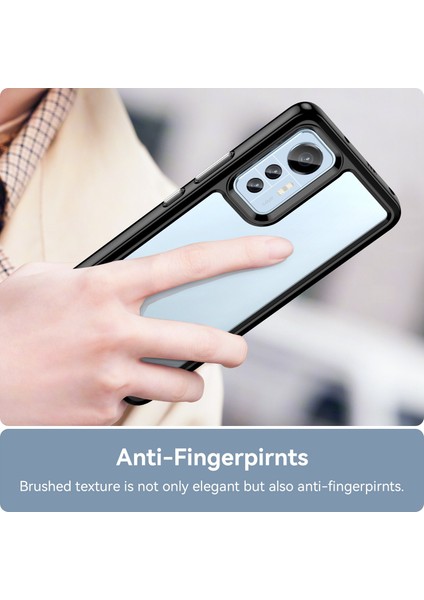 Xiaomi 12 Lite 5g Için Şeffaf Telefon Kılıfı, Fırçalanmış Fırlatma Karşıtı Tpu Çerçevesi Akrilik Arka Kapak Bağımsız Düğmeler-Black (Yurt Dışından) indirimleri