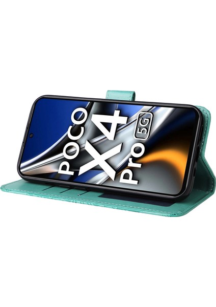 Xiaomi Poco X4 Pro 5g Pu Deri Deri Flip Cüzdan Kılıf Ayçiçeği Baskılı Stand Kitaplık Magnetik Koruyucu Kapak El Strap-Yeşil (Yurt Dışından) fırsatları