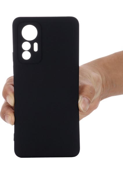 Xiaomi Için 12 Lite 5g Damla Geçirmez Sıvı Silikon Telefon Kılıfı Yumuşak Çizgiye Karşı Çizgiye Karşı Koşul Kesimleri Strap-Black ile (Yurt Dışından) indirimleri