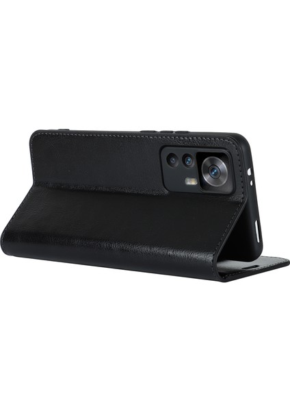 Xiaomi 12T 5G/12T Pro 5g/redmi K50 Ultra Telefon Kılıfı Çılgın At Dokusu Orijinal Inek Deri Stand Cüzdan Kapak Black (Yurt Dışından) modelleri