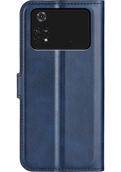 Xiaomi Için Poco M4 Pro 4g Manyetik Kıta Dokulu Pu Deri Kılıf Cüzdan Stand Flip Telefon Kapak Mavisi (Yurt Dışından) modelleri