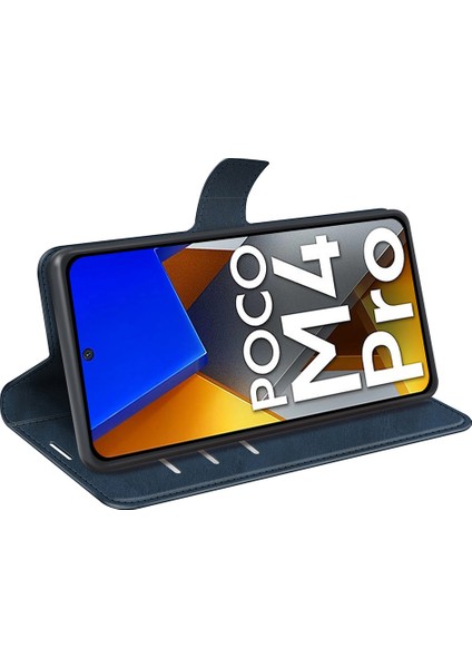 Xiaomi Için Poco M4 Pro 4g Manyetik Kıta Dokulu Pu Deri Kılıf Cüzdan Stand Flip Telefon Kapak Mavisi (Yurt Dışından) indirimleri