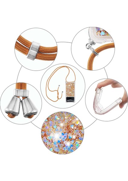 Xiaomi Için Yb Quicksand Poco X4 Pro 5g Parlak Glitter Sıvı Quicksand ve Cep Telefon Kılıfı Koruyucu Tpu Kabuklu Koruyucu-Gold/heart (Yurt Dışından)