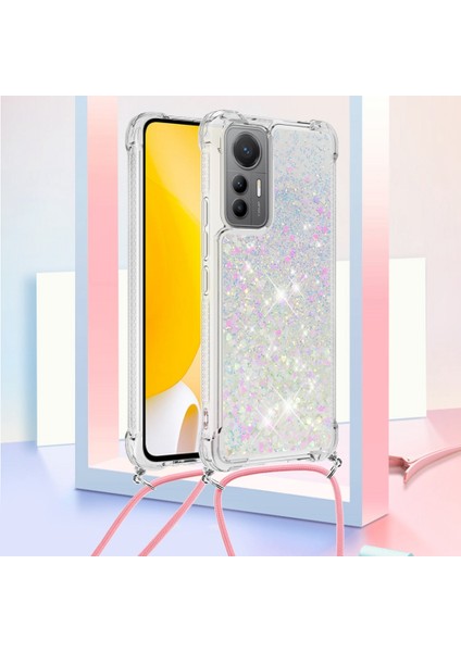 Xiaomi Için Yb Quicksand 12 Lite 5g Sıvı Hızlı ve Telefon Kılıfı Esnek Tpu Koruyucu Arka Kapak Uzun Kayış Lazer/kalpleri (Yurt Dışından) fiyatları