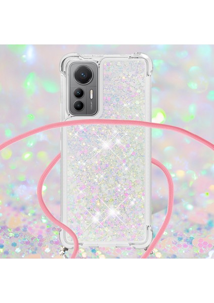 Xiaomi Için Yb Quicksand 12 Lite 5g Sıvı Hızlı ve Telefon Kılıfı Esnek Tpu Koruyucu Arka Kapak Uzun Kayış Lazer/kalpleri (Yurt Dışından) fırsatları