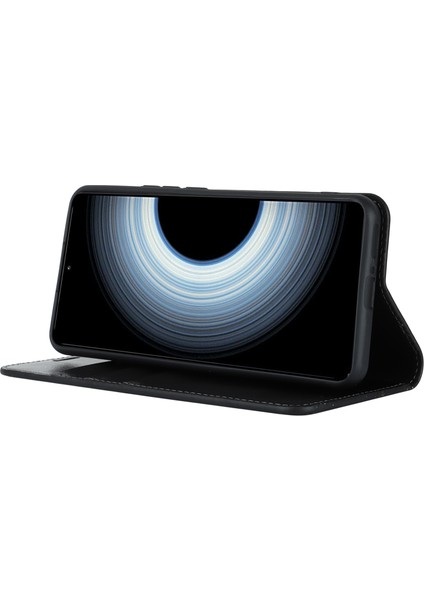 Xiaomi 12T 5G/12T Pro 5g/redmi K50 Ultra Telefon Kılıfı Çılgın At Dokusu Orijinal Inek Deri Stand Cüzdan Kapak Black (Yurt Dışından) fırsatları