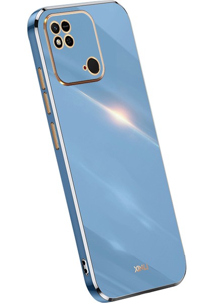 Xiaomi Redmi Için Xinli 10C 4g Elektrokaplama Altın Kenarlı Telefon Kılıfı, Tpu Anti Tpu Telefon Kapak-Blue (Yurt Dışından)