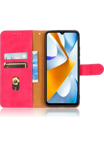 Xiaomi Için Poco C40 4g Pu Deri Deri Touch Duygu Stand Telefon Kılıfı Folio Flip Cüzdan Manyetik Toka Kapak-Rose (Yurt Dışından)