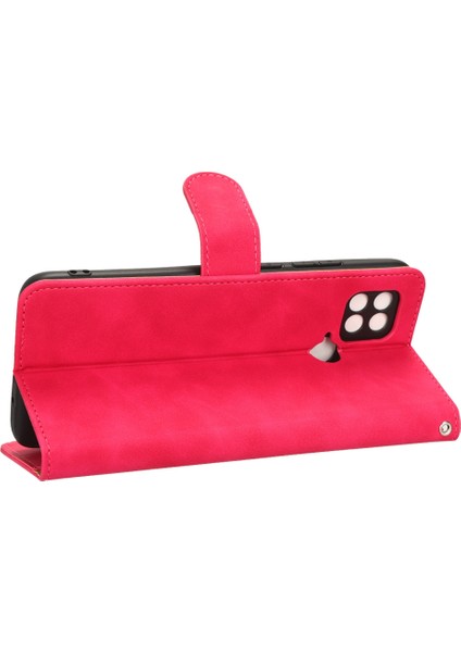 Xiaomi Için Poco C40 4g Pu Deri Deri Touch Duygu Stand Telefon Kılıfı Folio Flip Cüzdan Manyetik Toka Kapak-Rose (Yurt Dışından)