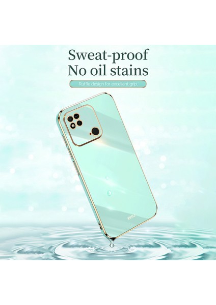 Xiaomi Redmi Için Xinli 10C 4g Elektrokaplatma Altın Kenarlı Telefon Kılıfı, Tpu Anti Tpu Telefon Kapak-Beyaz (Yurt Dışından)