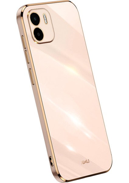 Xiaomi Redmi A1 4g/a2 4g Için Xinli Elektrapan Altın Edge Telefon Kılıfı, Toz Geçirmez Tpu Telefon Kapak Pembe (Yurt Dışından)