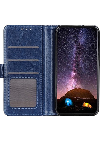 Xiaomi Redmi 10C Için Crazy Horse Doku Telefon Kılıfı, Ön Çizim Pu Deri Cüzdan Stand Kapak-Mavi (Yurt Dışından) indirimleri