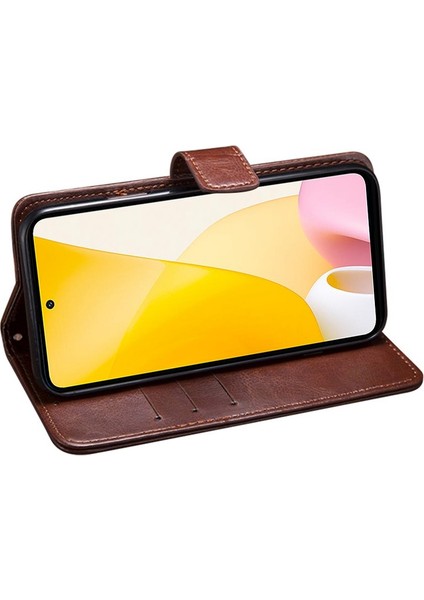 Xiaomi Için 12 Lite 5g Çılgın At Doku Telefon Kılıfı Şok Geçirmez Pu Deri Katlanabilir Stand Cüzdan Flip Telefon Kapağı-Rose (Yurt Dışından) indirimleri