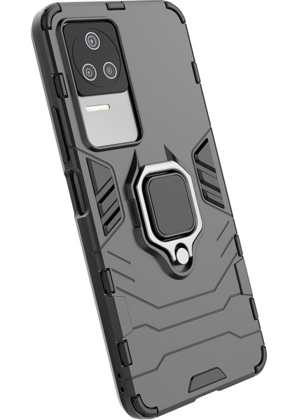 Xiaomi Için Poco F4 5g/redmi K40S 5g Çizik Dirençli Sert Pc+Yumuşak Tpu Hibrid Kapak Yüzük Kickstand Telefon Case-Black (Yurt Dışından) indirimleri