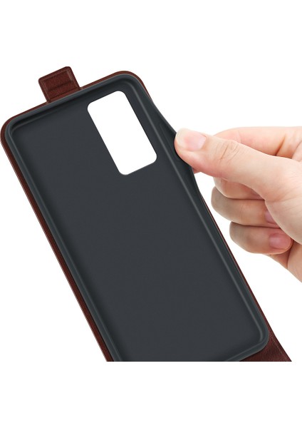 Xiaomi Için 12 Lite Dikey Flip Kutusu ile Kart Yuvası Çılgın At Dokusu Damla Damla Dayanıklı Manyetik Toka Pu Deri Telefon Kapak Kahverengi (Yurt Dışından) modelleri