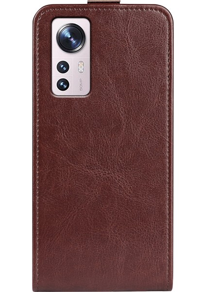 Xiaomi Için 12 Lite Dikey Flip Kutusu ile Kart Yuvası Çılgın At Dokusu Damla Damla Dayanıklı Manyetik Toka Pu Deri Telefon Kapak Kahverengi (Yurt Dışından) indirimleri