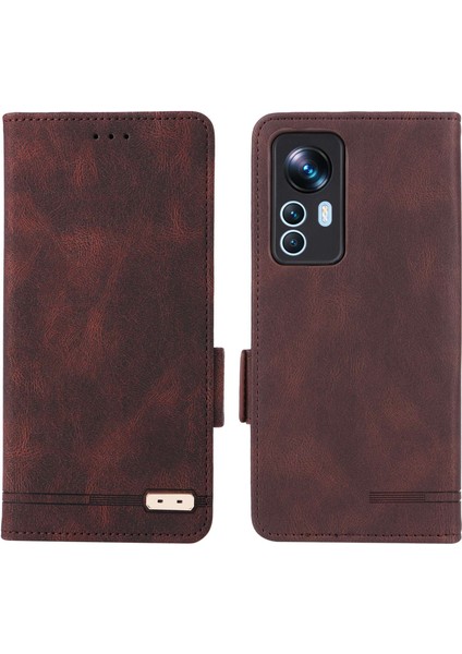 Xiaomi 12T 5g/redmi K50 Ultra 5g Cüzdan Flip Telefon Kapağı Donanım Dekoru Pu Derisi Manyetik Kapanma Stand Kılıf Kavur (Yurt Dışından)