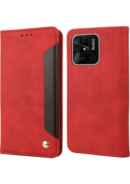 Xiaomi Redmi Için 10C Cilt Touch Hissetme Şok Geçirmez Cüzdan Standı Deri Telefon Kılıfı (Yurt Dışından)