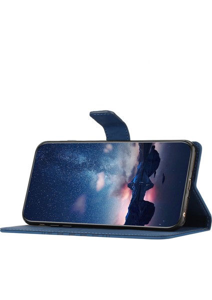 4U Sky Xiaomi Için Anti-Çizik Cep Telefonu Kasası Redmi A1 4g/a2 4g Stand Cüzdan Pu Deri Deri Dostu Basılı Desen Retro Telefon Kapağı Kayış Mavisi ile (Yurt Dışından)