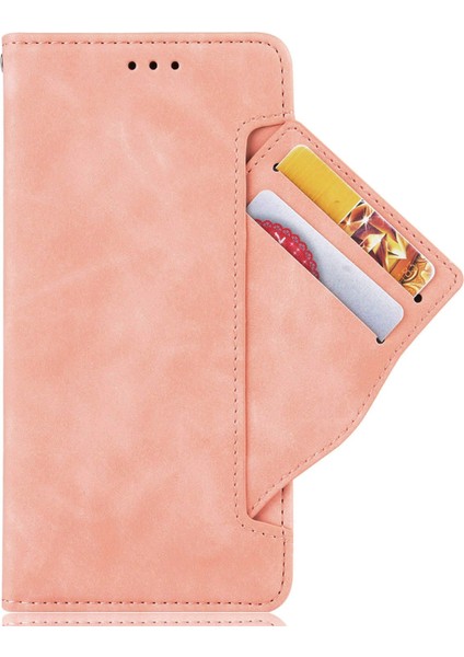 Xiaomi Redmi Için 11 Prime 4g Çoklu Kart Yuvası Pu Deri Deri Çift Manyetik Toka Telefon Kapağı Stand Standı Cüzdan Case-Pink (Yurt Dışından) modelleri