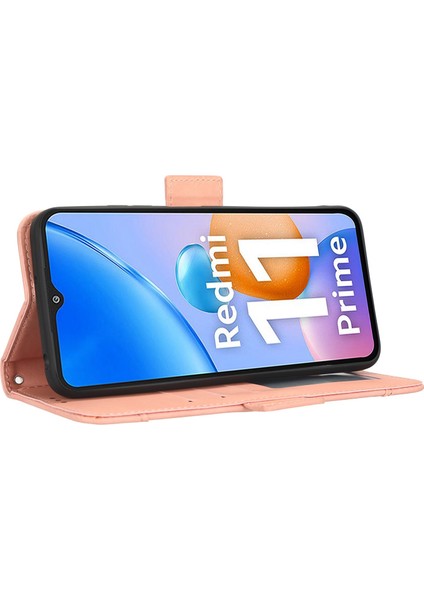 Xiaomi Redmi Için 11 Prime 4g Çoklu Kart Yuvası Pu Deri Deri Çift Manyetik Toka Telefon Kapağı Stand Standı Cüzdan Case-Pink (Yurt Dışından) indirimleri