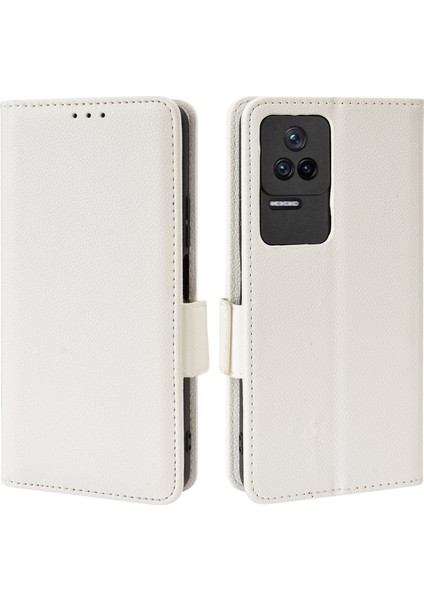 Xiaomi Için Poco F4 5g/redmi K40S 5g Pu Deri Şok Emilim Litchi Doku Telefon Kılıfı Stand Cüzdan Manyetik Toka Kapak-Beyaz (Yurt Dışından)
