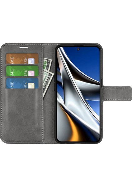Folio Flip Deri Kılıfı Xiaomi Poco X4 Pro 5g, Stand Cüzdan Grey ile Manyetik Toka Telefon Kabuğu Kapağı (Yurt Dışından) fiyatları