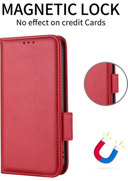Xiaomi Için Poco F4 5g/redmi K40S 5g Pu Deri Şok Emilim Litchi Doku Telefon Kılıfı Stand Cüzdan Manyetik Toka Kapak-Kırmızısı (Yurt Dışından) fiyatları