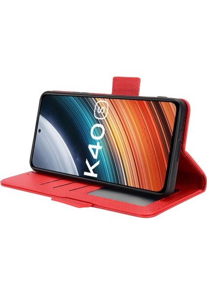 Xiaomi Için Poco F4 5g/redmi K40S 5g Pu Deri Şok Emilim Litchi Doku Telefon Kılıfı Stand Cüzdan Manyetik Toka Kapak-Kırmızısı (Yurt Dışından) indirimleri