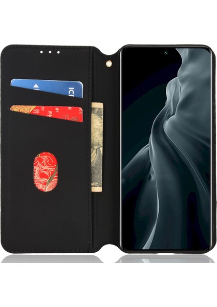 Xiaomi Için 12 Lite 5g Baskı Rhombus Desen Pu Deri Deri Stand Cüzdan Kılıfı Manyetik Otomatik Kapanış Telefon Kapak Black (Yurt Dışından) fiyatları