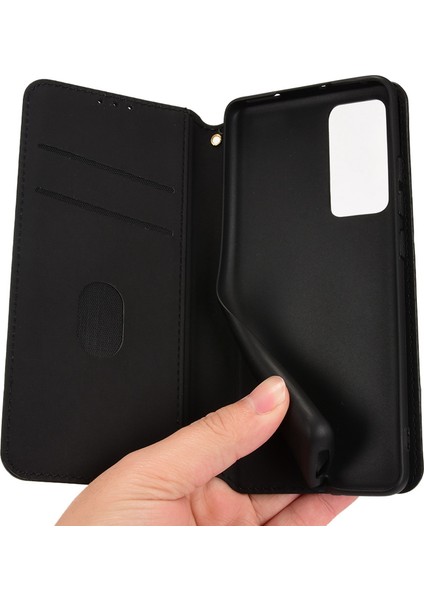 Xiaomi Için 12 Lite 5g Baskı Rhombus Desen Pu Deri Deri Stand Cüzdan Kılıfı Manyetik Otomatik Kapanış Telefon Kapak Black (Yurt Dışından) fırsatları