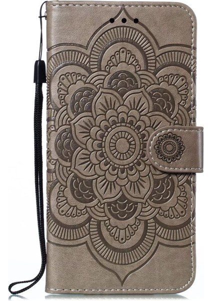 Xiaomi Redmi 10C 4g Pu Deri Cüzdan Stand Kılıfı Mandala Çiçek Telefonu Kapak Grey (Yurt Dışından) fırsatları