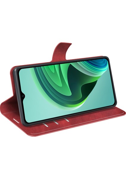 Xiaomi Için Redmi Note 11E 5g/redmi 10 5g/redmi 10 Prime+ 5g Dokulu Pu Deri Kapak Standı Özellik Manyetik Kapatma Şok Geçirmez Flip Cüzdan Kılıf Kırmızısı (Yurt Dışından) fırsatları
