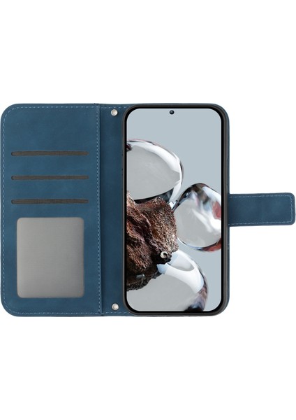 Xiaomi 12T 5G/12T Pro 5g/redmi K50 Ultra 5g HT04 Baskılı Ayçiçeği Flip Cüzdan Kapağı Cilt Pu Deri Deri Stand Manyetik Şok Geçirmez Folyo Folio Telefon Kılıfı Omuz Kayışı Mavisi (Yurt Dışından) fırsatları